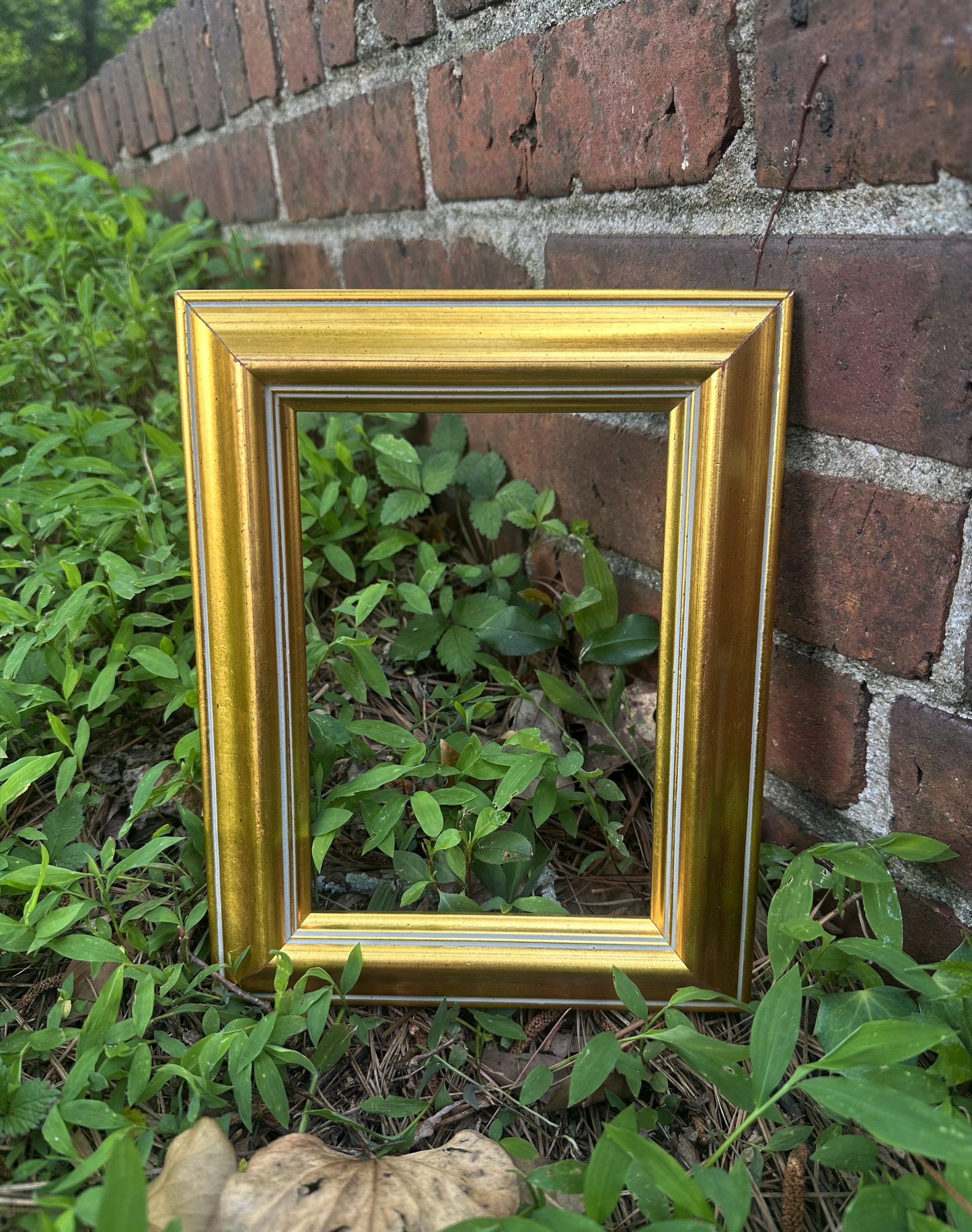 5x7 Vintage Gold Leaf Stucco on Wood