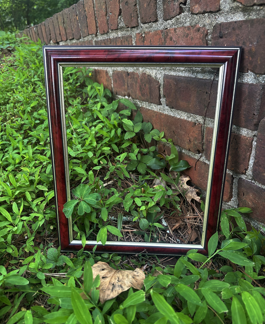8.5x10.5 Vintage Burl Wood and Plaster